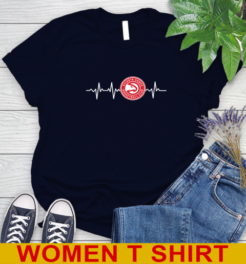 Atlanta Hawks NBA Basketball Heart Beat Shirt Women's T-Shirt 2