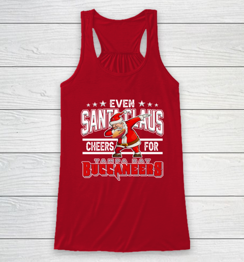 Tampa Bay Buccaneers Even Santa Claus Cheers For Christmas NFL Racerback Tank 4