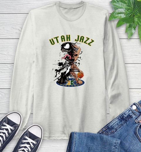 NBA Utah Jazz Basketball Venom Groot Guardians Of The Galaxy Long Sleeve T-Shirt 12