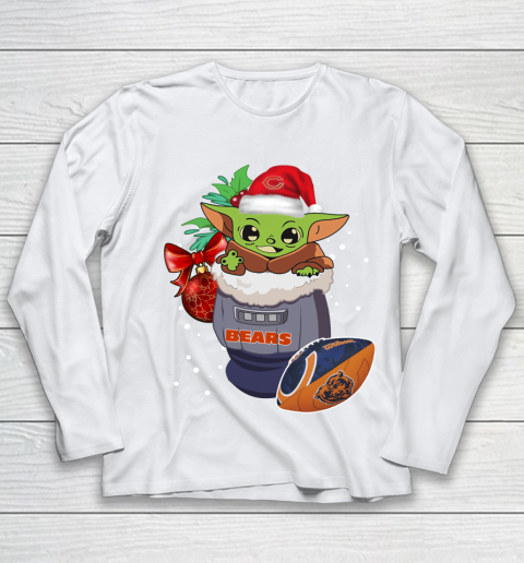 Chicago Bears Christmas Baby Yoda Star Wars Funny Happy NFL Youth Long Sleeve 2