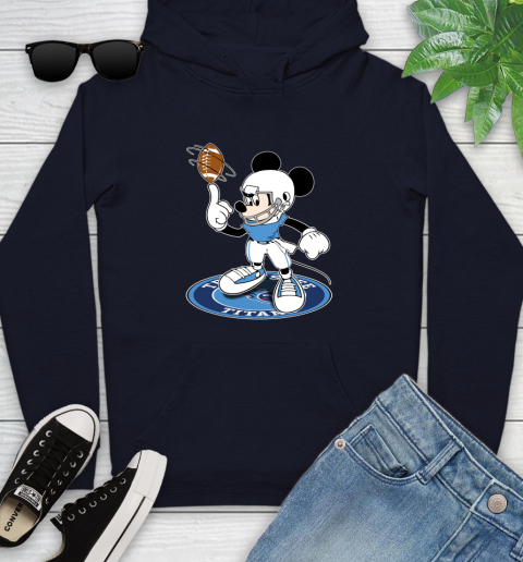 NFL Football Tennessee Titans Cheerful Mickey Disney Shirt Youth Hoodie 4