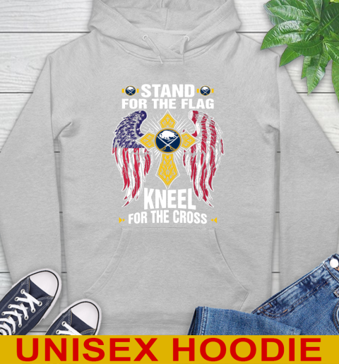 NHL Hockey Buffalo Sabres Stand For Flag Kneel For The Cross Shirt Hoodie - Image 7