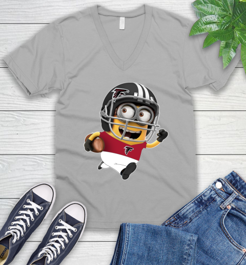 NFL Atlanta Falcons Minions Disney Football Sports V-Neck T-Shirt 4