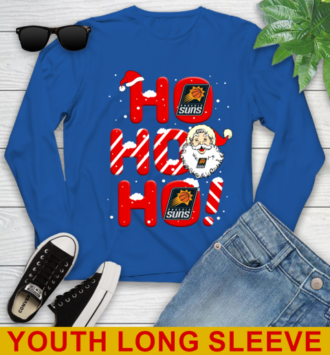Phoenix Suns NBA Basketball Ho Ho Ho Santa Claus Merry Christmas Shirt Youth Long Sleeve 10