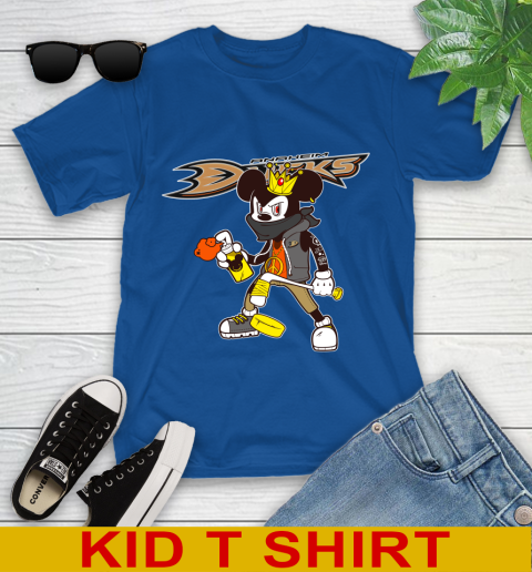 Anaheim Ducks NHL Hockey Mickey Peace Sign Sports Youth T-Shirt 9