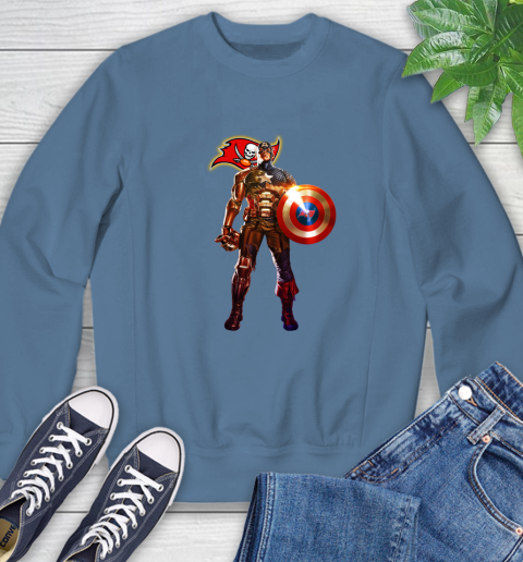 NFL Captain America Marvel Avengers Endgame Football Sports Tampa Bay Buccaneers Sweatshirt 7