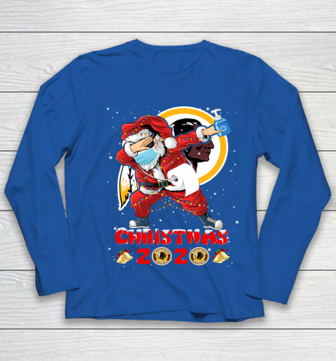 Washington Redskins Funny Santa Claus Dabbing Christmas 2020 NFL Youth Long Sleeve 7