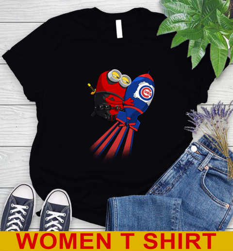 MLB Baseball Chicago Cubs Deadpool Minion Marvel Shirt Women's T-Shirt