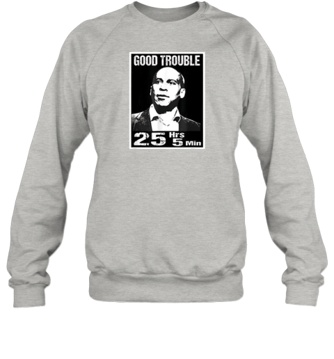 vrjw good trouble corey booker 25 hrs and 5 mins premium sweatshirt 35 front ash