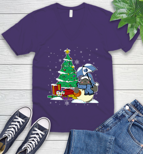 Memphis Grizzlies NBA Basketball Cute Tonari No Totoro Christmas Sports V-Neck T-Shirt 9