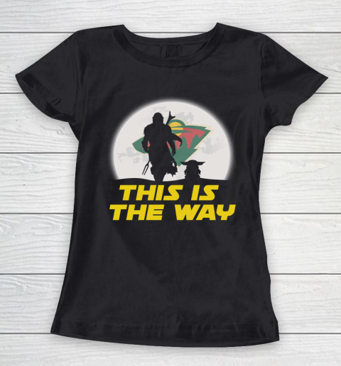 Minnesota Wild NHL Ice Hockey Star Wars Yoda And Mandalorian This Is The Way Women's T-Shirt