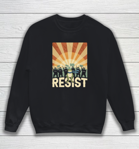Resist Police Portland Frog Protest Retro Vintage Shirt Sweatshirt