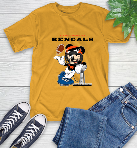 NFL Cincinnati Bengals Mickey Mouse Disney Super Bowl Football T Shirt T-Shirt 3
