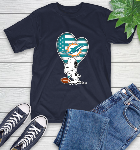 Miami Dolphins NFL Football The Peanuts Movie Adorable Snoopy T-Shirt 4