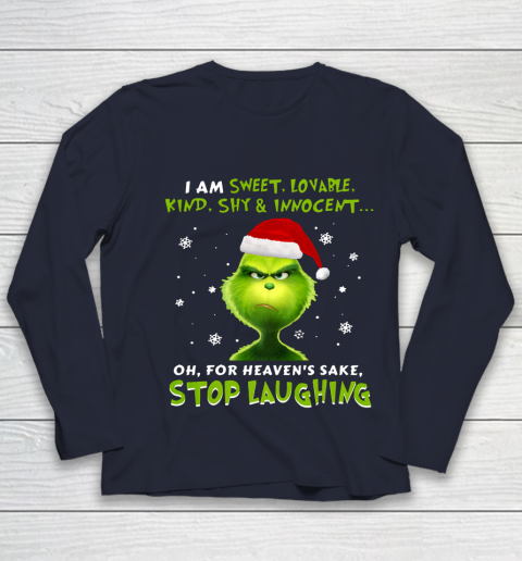 I Am Sweet Lovable Kind Shy Innocent Grinch Christmas Youth Long Sleeve 2