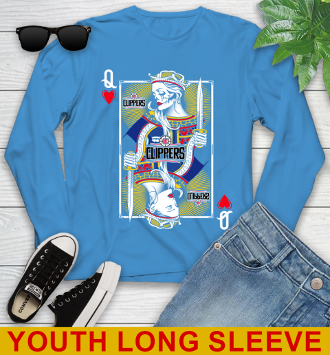 NBA Basketball LA Clippers The Queen Of Hearts Card Shirt Youth Long Sleeve 8