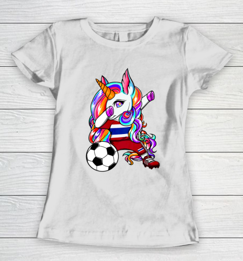Dabbing Unicorn Thailand Soccer Fans Jersey Thai Football Women's T-Shirt