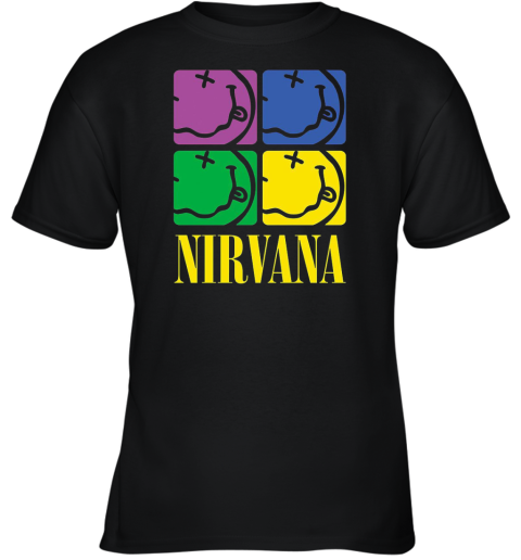 Nirvana Four Smiley Face Visionary Youth T-Shirt