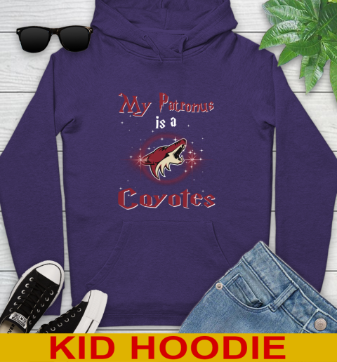 NHL Hockey Harry Potter My Patronus Is A Arizona Coyotes Youth Hoodie Tee For Sports