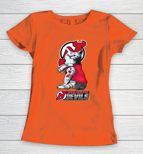 NHL My Cat Loves New Jersey Devils Hockey Women's T-Shirt 3