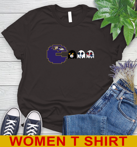 Baltimore Ravens NFL Football Pac Man Champion Women's T-Shirt 8