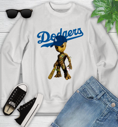 MLB Los Angeles Dodgers Groot Guardians Of The Galaxy Baseball Youth Sweatshirt