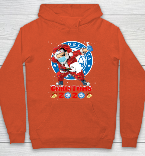 Philadelphia 76ers Funny Santa Claus Dabbing Christmas 2020 NBA Hoodie 3