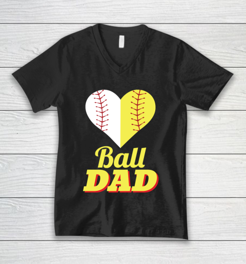 Father's Day Funny Gift Ideas Apparel  Baseball Softball Dad Dad Father T Shirt V-Neck T-Shirt