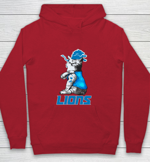 NFL Football My Cat Loves Detroit Lions Youth Hoodie 7
