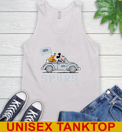 NBA Basketball San Antonio Spurs Pluto Mickey Driving Disney Shirt Tank Top