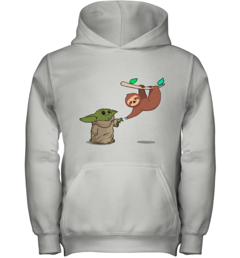 Baby Yoda And Sloth Touch Hands Youth Hoodie