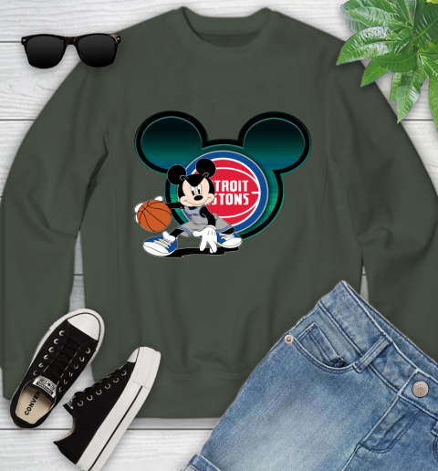 NBA Detroit Pistons Mickey Mouse Disney Basketball Youth Sweatshirt 10
