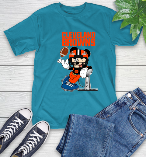 NFL Cleveland Browns Mickey Mouse Disney Super Bowl Football T Shirt T-Shirt 8
