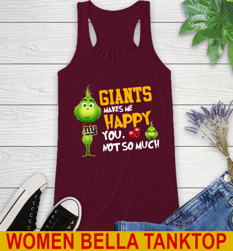 NFL New York Giants Makes Me Happy You Not So Much Grinch Football Sports Racerback Tank 2