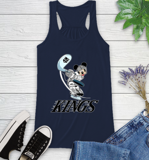 NHL Hockey Los Angeles Kings Cheerful Mickey Mouse Shirt Racerback Tank 11