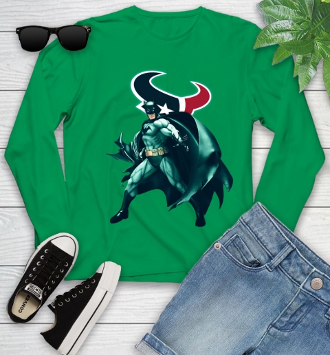 NFL Batman Football Sports Houston Texans Youth Long Sleeve 6