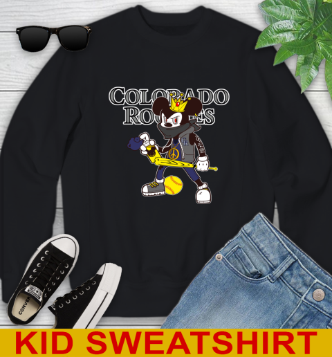 Colorado Rockies MLB Baseball Mickey Peace Sign Sports Youth Sweatshirt 3 Colorado Rockies MLB Baseball Mickey Peace Sign Sports Youth Sweatshirt - Image 3