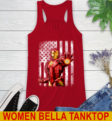 Indiana Pacers NBA Basketball Iron Man Avengers American Flag Shirt Racerback Tank 4