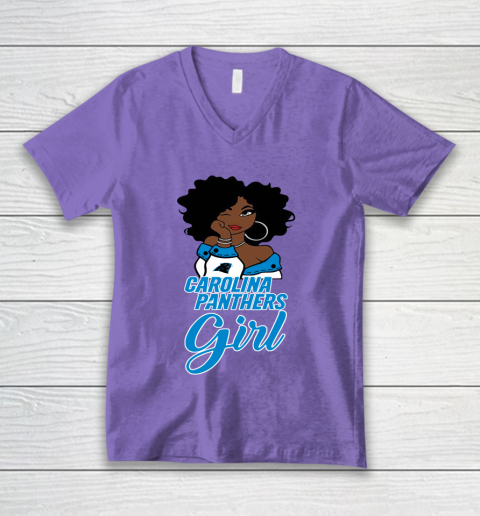 Carolina Panthers Girl NFL V-Neck T-Shirt 9