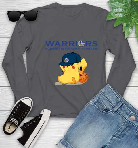 NBA Pikachu Basketball Sports Golden State Warriors Youth Long Sleeve 8