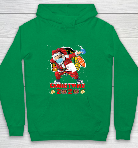 Chicago Blackhawks Funny Santa Claus Dabbing Christmas 2020 NHL Youth Hoodie 4