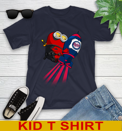 MLB Baseball Minnesota Twins Deadpool Minion Marvel Shirt Youth T-Shirt 2