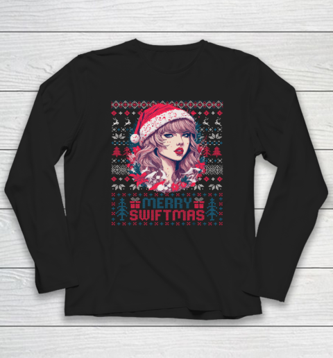 Merry Swiftmas Era Vintage Ugly Sweater Christmas Holiday Long Sleeve T-Shirt
