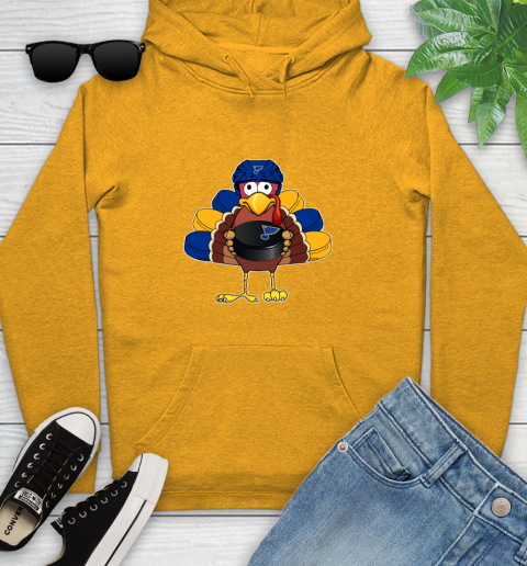 St.Louis Blues Turkey Thanksgiving Day Youth Hoodie 3