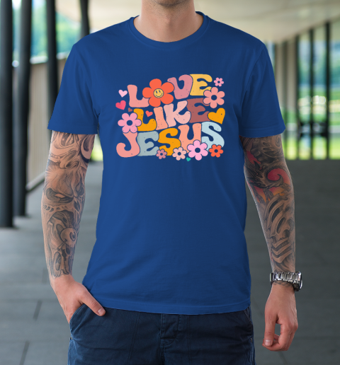 Love Like Jesus Christian Bible Verse Trendy Floral Heart T-Shirt 7