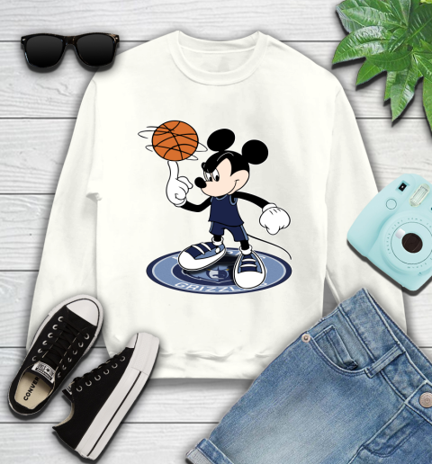 NBA Basketball Memphis Grizzlies Cheerful Mickey Disney Shirt Youth Sweatshirt 2