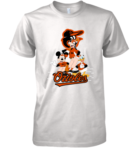 Baltimore Orioles Mickey Donald And Goofy Baseball Premium Men's T-Shirt