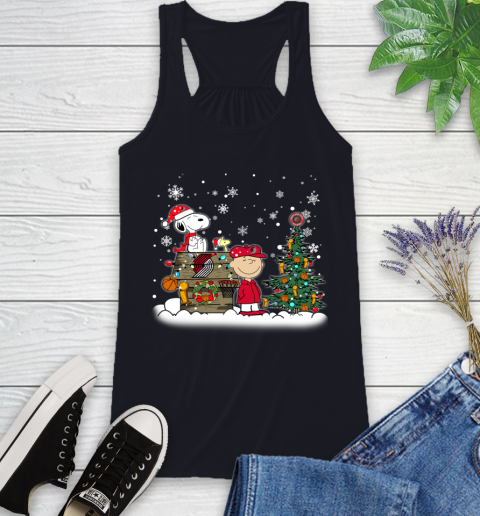 Portland Trail Blazers NBA Basketball Christmas The Peanuts Movie Snoopy Championship Racerback Tank 9