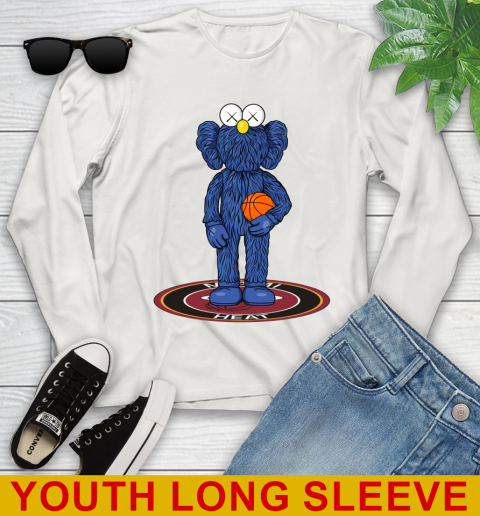 NBA Basketball Miami Heat Kaws Bff Blue Figure Shirt Youth Long Sleeve 12