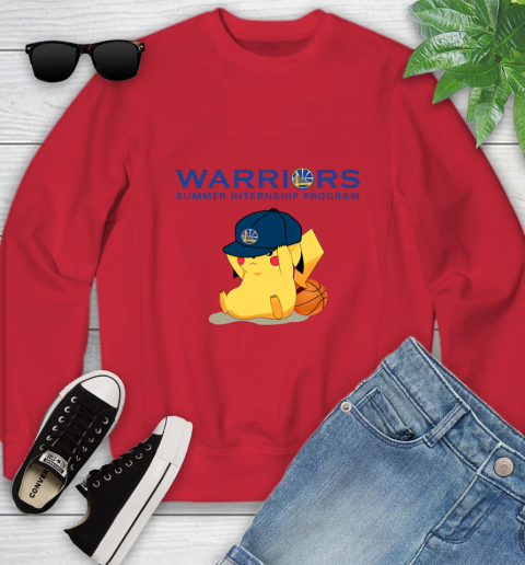 NBA Pikachu Basketball Sports Golden State Warriors Youth Sweatshirt 9